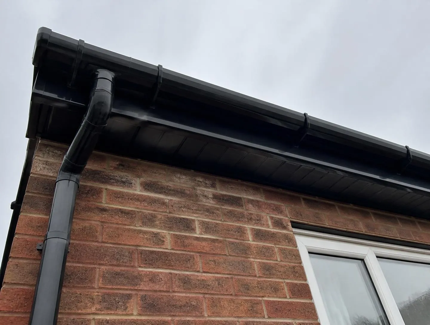 Gutter repairs with new fascias and soffits in Brighouse — after